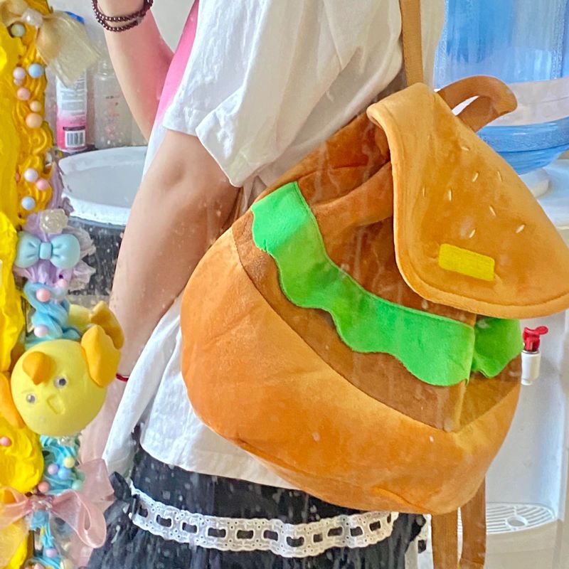 Little red book lazy sheep with the same style hamburger backpack cute cartoon small backpack large capacity campus backpack female