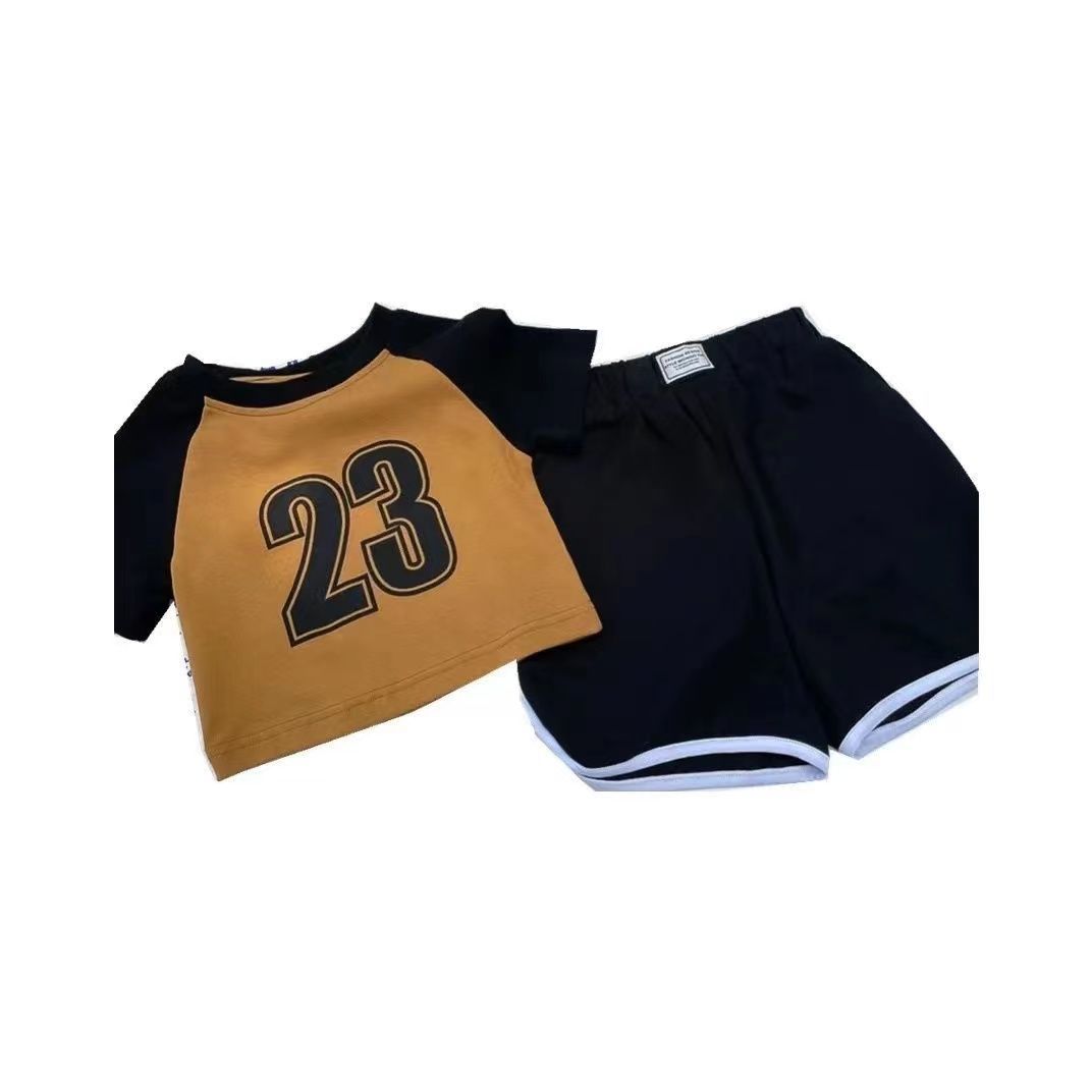 女童运动套装夏季2023新款洋气时髦宝宝夏装儿童短袖短裤两件套潮