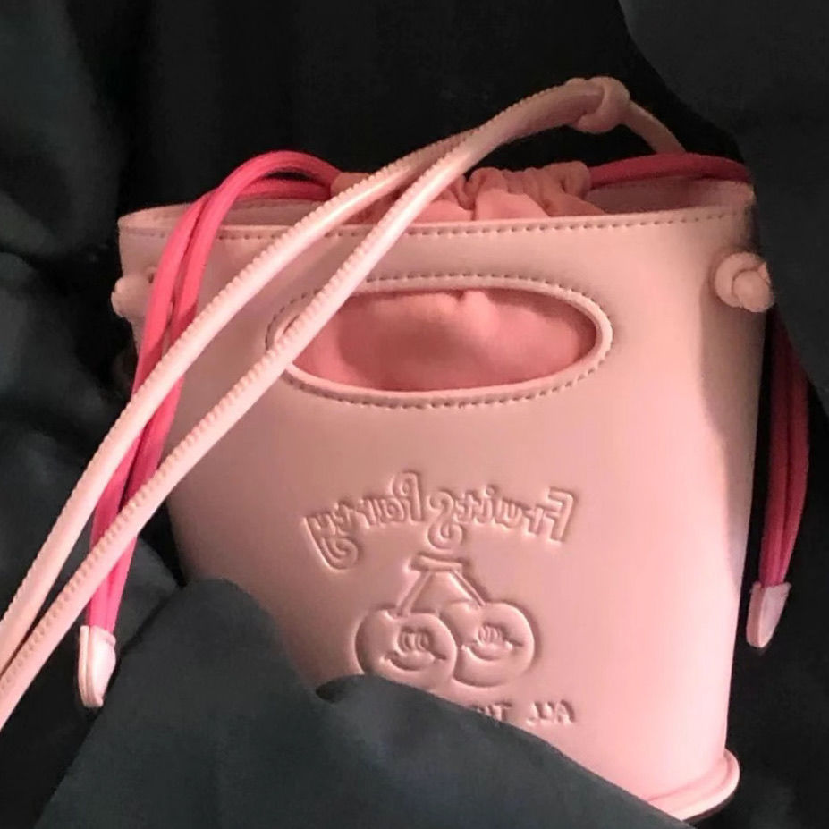果趣精靈 可愛少女水桶包子母菜籃子斜挎手提包ins奶油甜