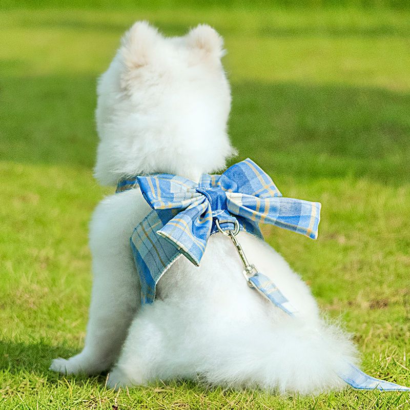 Pet Bow Dog Cat JK Style Skirt Traction Rope Pet Walking Out Cat Rope Walking Dog Rope Pet Supplies