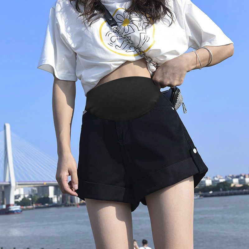Pregnant women's shorts summer thin section women's summer outer wear early pregnancy maternity clothes summer casual denim three-point shorts summer