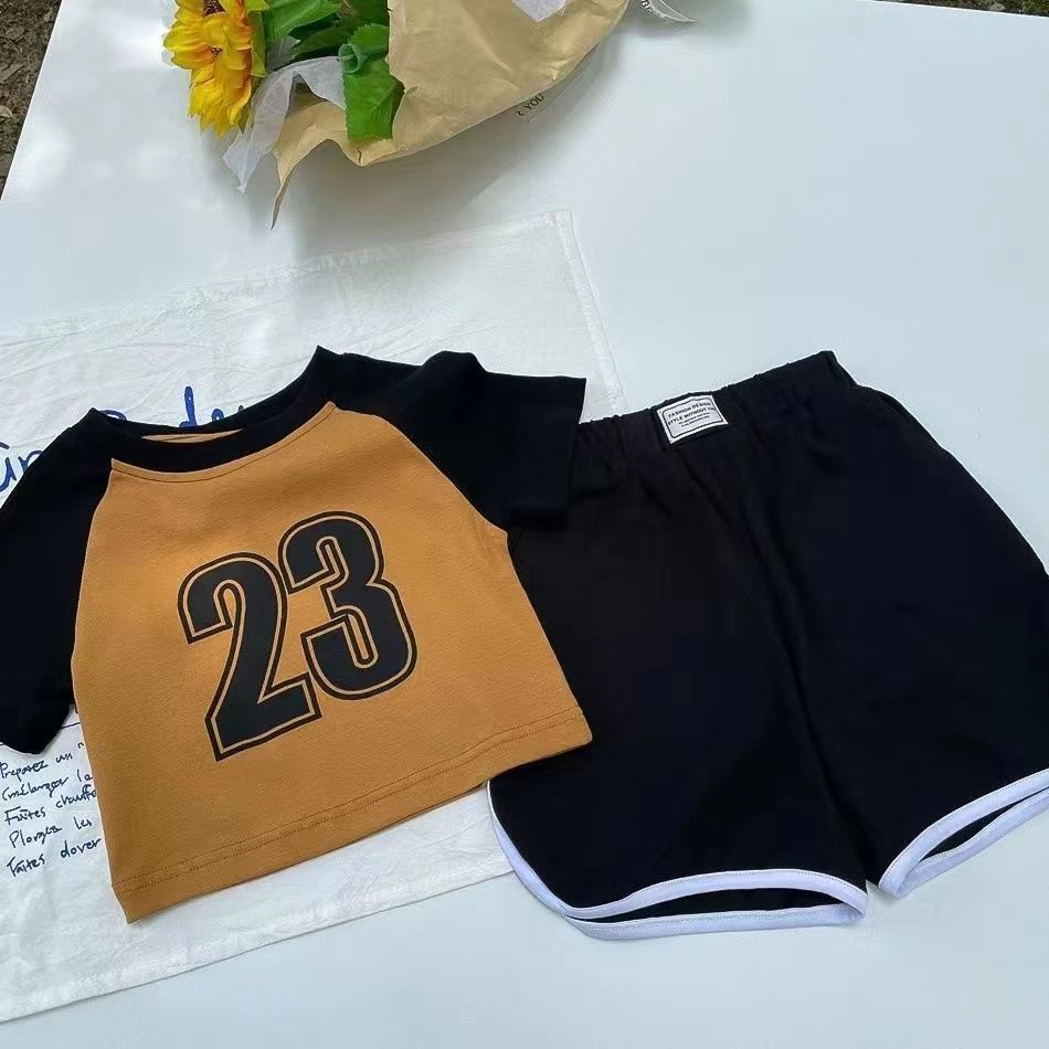 女童运动套装夏季2023新款洋气时髦宝宝夏装儿童短袖短裤两件套潮