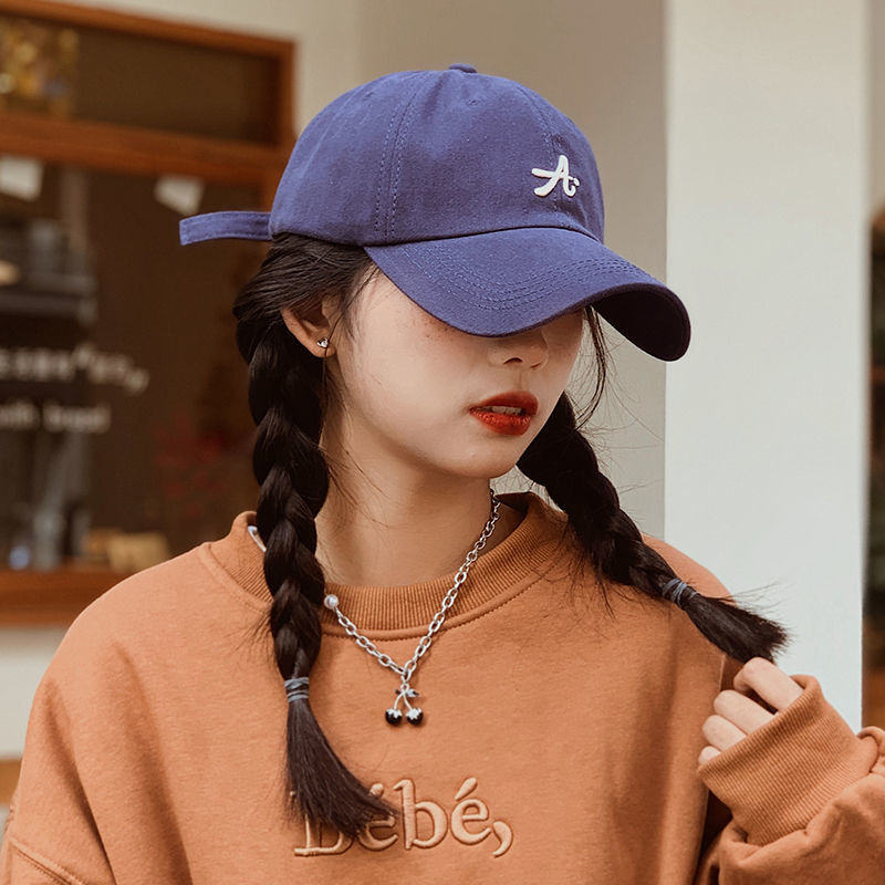 Hat female spring and summer sunscreen baseball cap showing face small trend all-match big head circumference peaked cap casual fashion sun visor