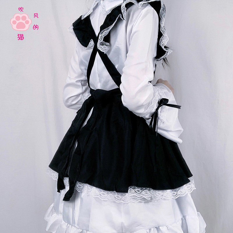 Blowing cat maid outfit lolita daily cute maid dress Japanese women's clothing gangster maid outfit full set