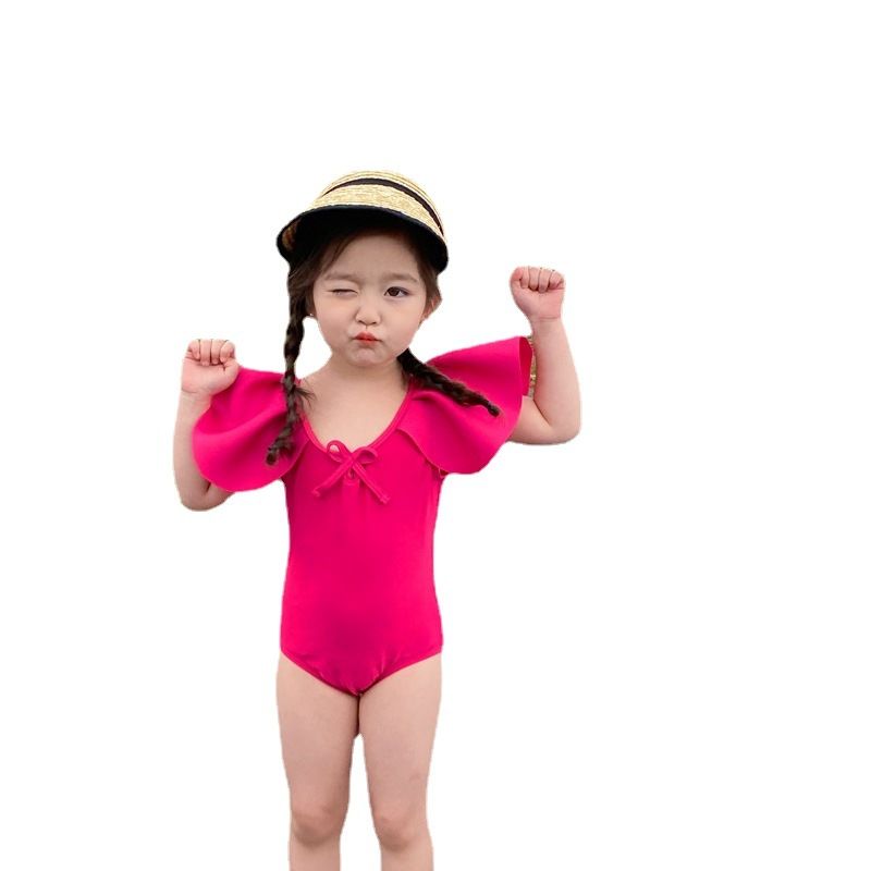 女童露背泳衣2023新款儿童连体泳装1-8岁女宝宝游泳衣夏公主可爱