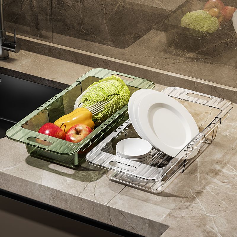 厨房伸缩沥水篮洗菜盆沥水篮PET塑料水槽滤水篮水池菜篮子置物架