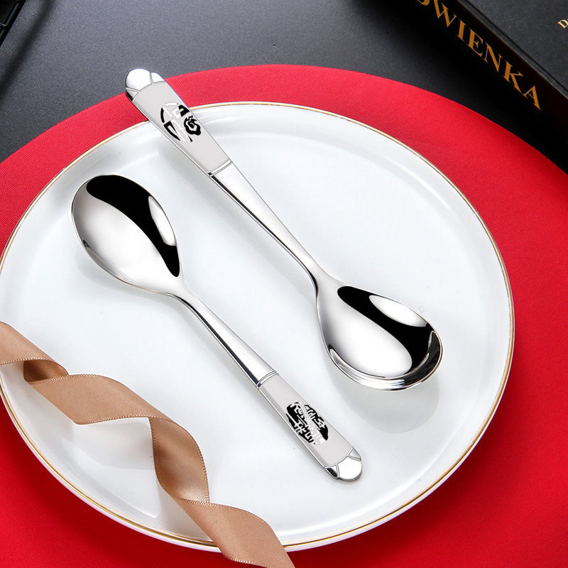 316L stainless steel spoon household dining spoon spoon thickened mixing spoon small spoon creative cute children's spoon