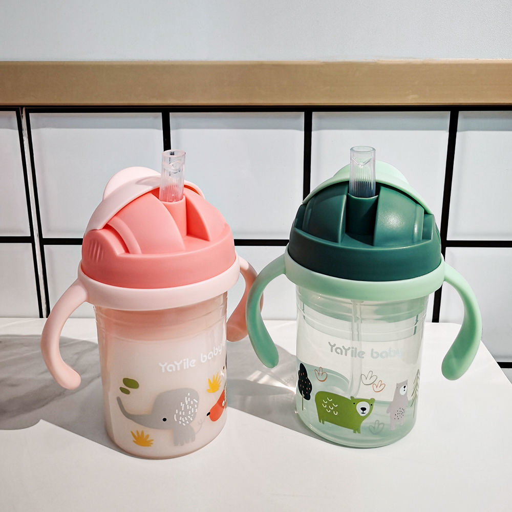 Yayile children's straw water cup baby learning to drink cup anti-choking children's kettle duckbill cup large capacity 1-2-3 years old