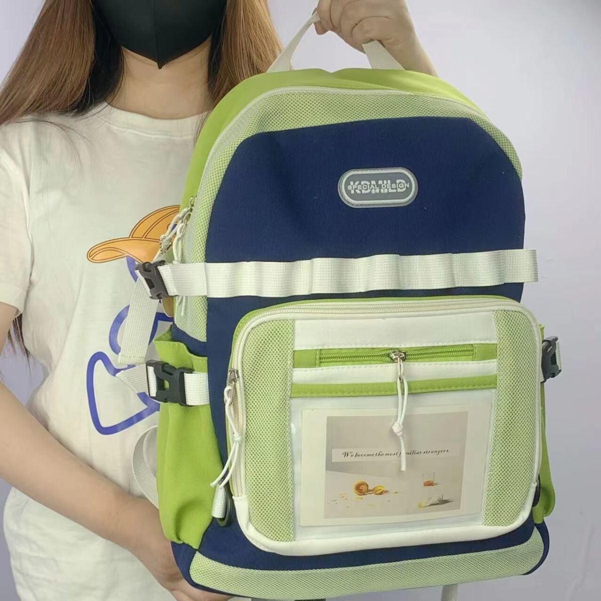 2023 backpack new large-capacity ins high-end tooling schoolbag female college student retro computer backpack trend