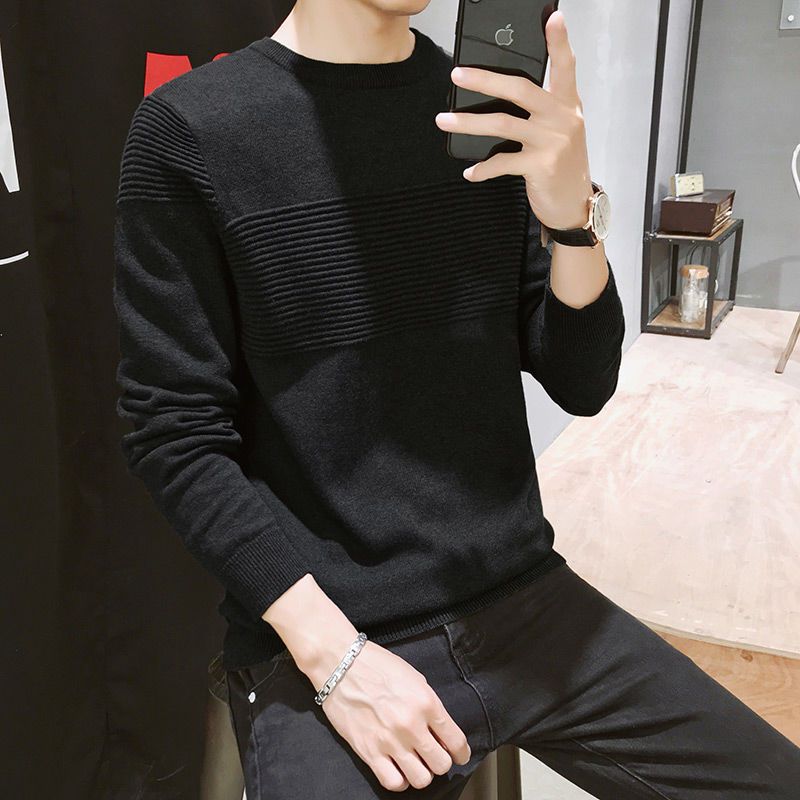 Men's sweaters for autumn and winter, warm inner layers, velvet thickened bottoming shirts, spring and autumn thin knitted sweaters, sweaters and sweaters