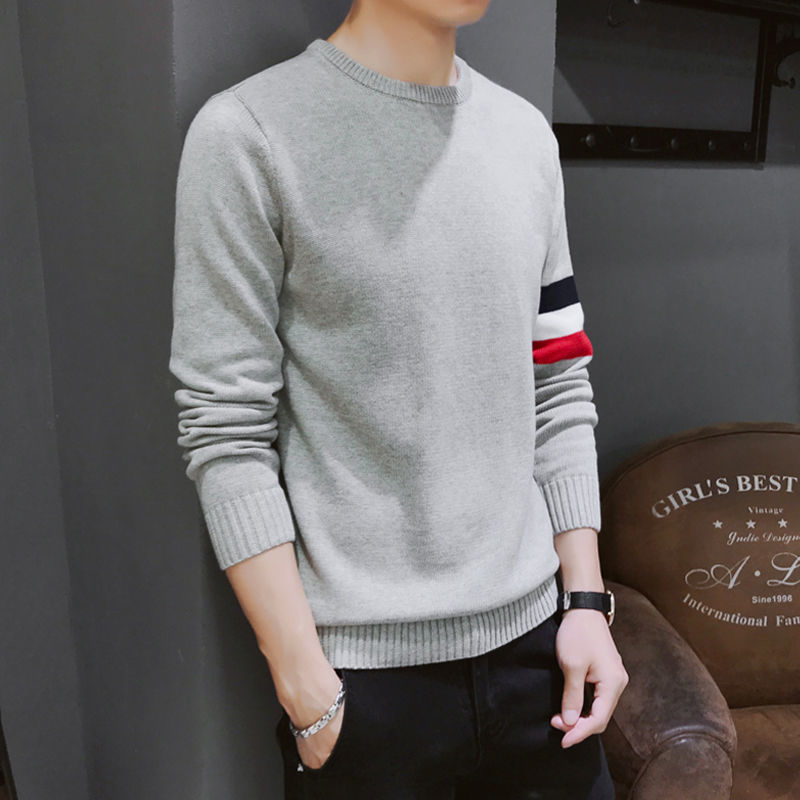 Men's sweaters, spring and autumn thin knitted sweaters, autumn tops, sweaters, autumn and winter velvet thickened inner bottoming shirts