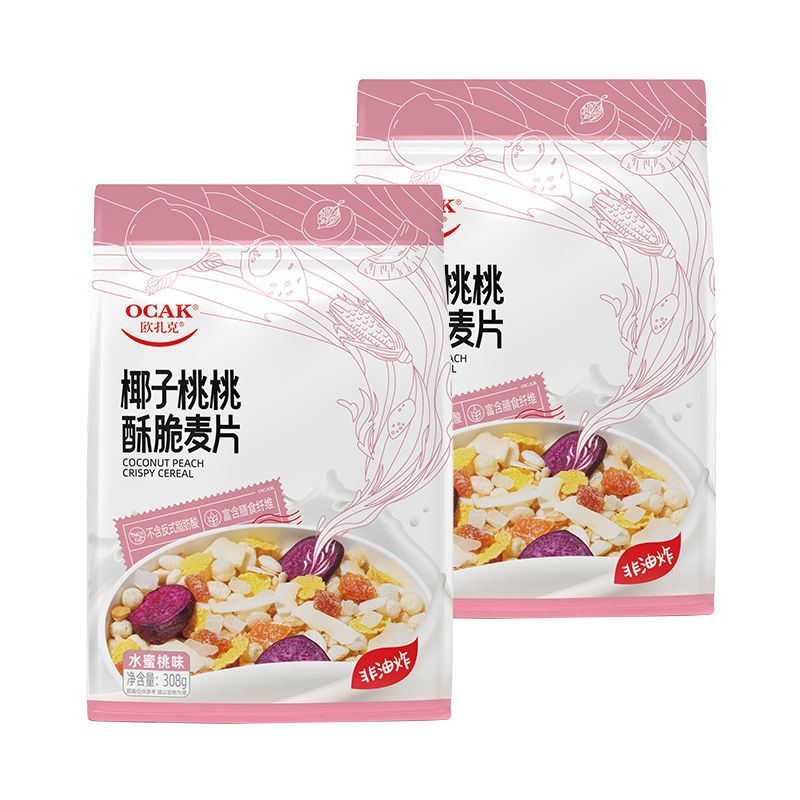 308克椰子桃桃酥脆麦片*2