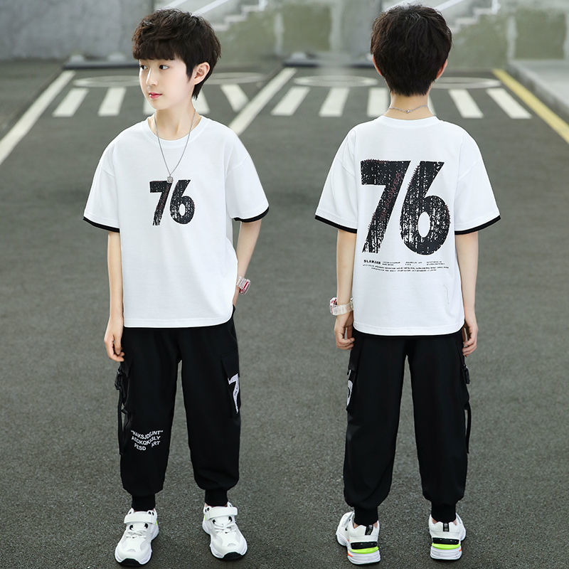 Children's clothing boy summer suit  new Chinese and large children's Korean version short-sleeved summer boy fashion two-piece suit