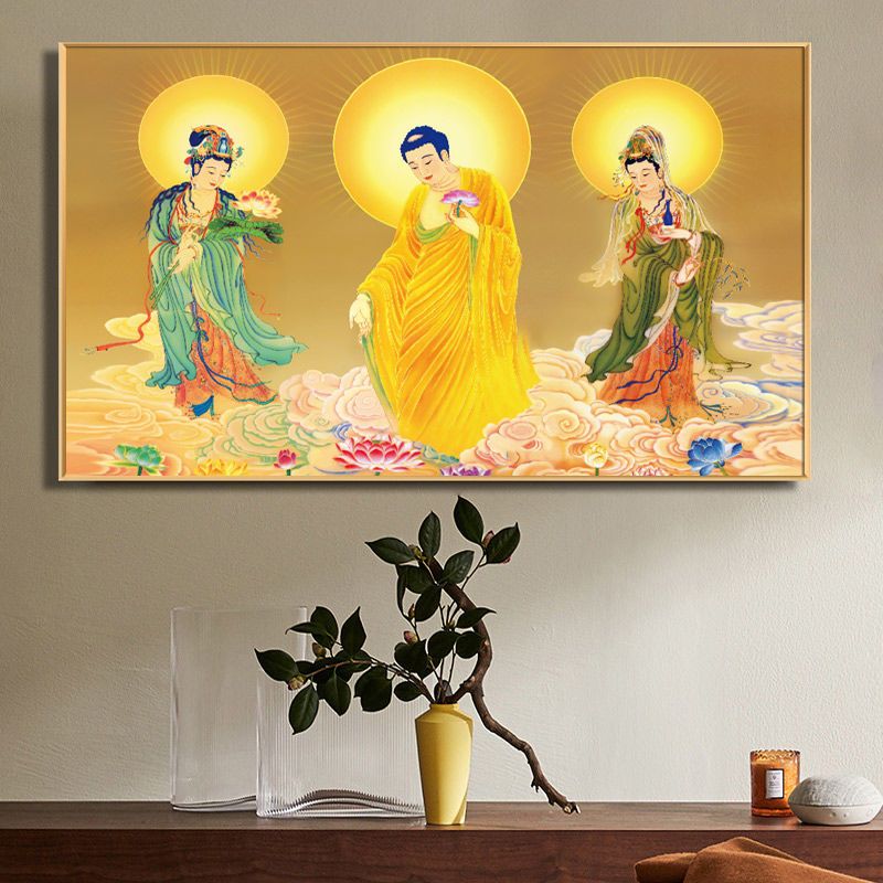 唐卡横款装饰画家用佛像客厅藏族挂画释迦摩尼佛祖菩萨佛堂中堂画 4