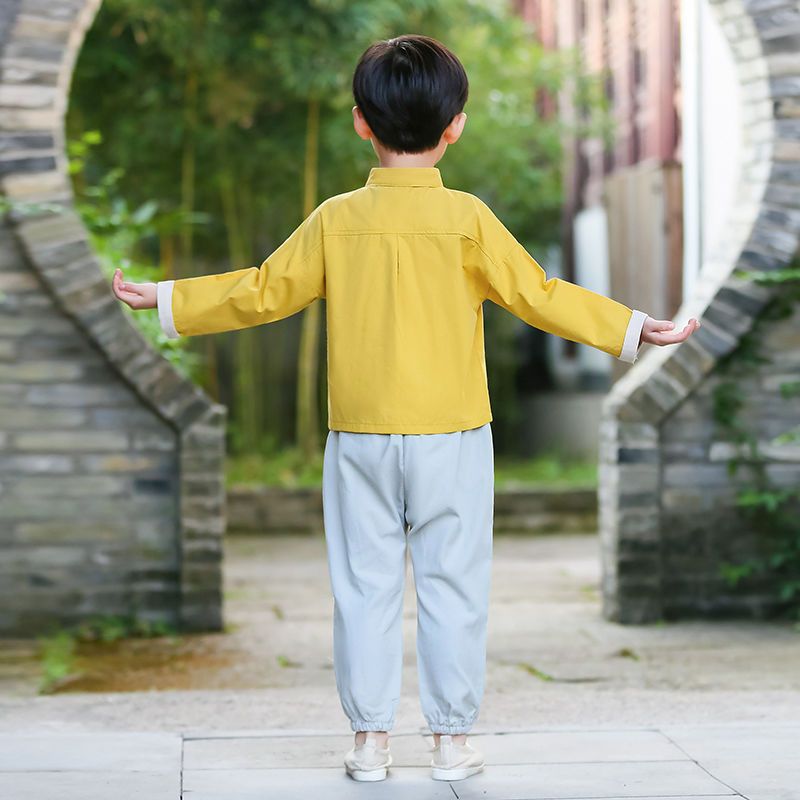 儿童汉服夏款宝宝春秋周岁礼服古装男童表演服装秋季唐装复古童装