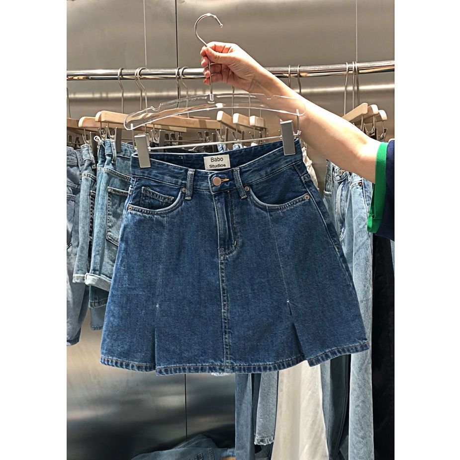 欧货2023年夏季新款设计感高腰牛仔半身裙女韩版百搭显瘦A字短裙