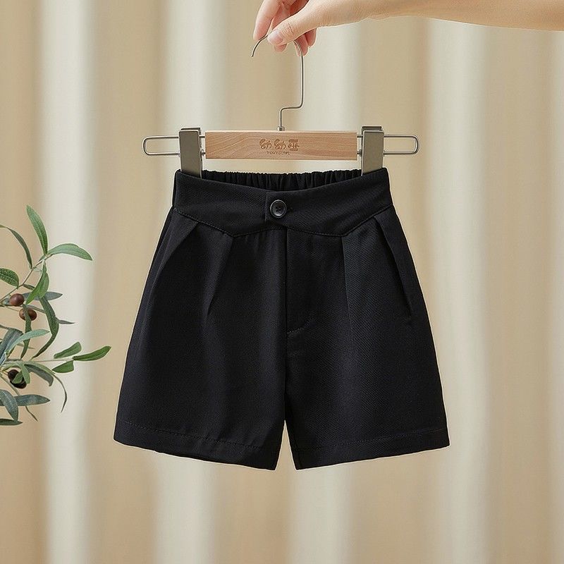 Girls' suit shorts 2022 new summer thin and medium size children's solid color all-match baby girl summer outerwear pants