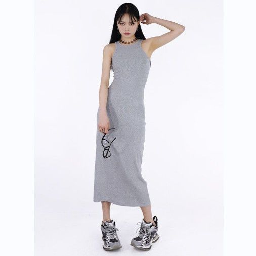 Niche design sexy pure desire wind hanging neck vest dress summer new mid-length bag hip skirt women's ins