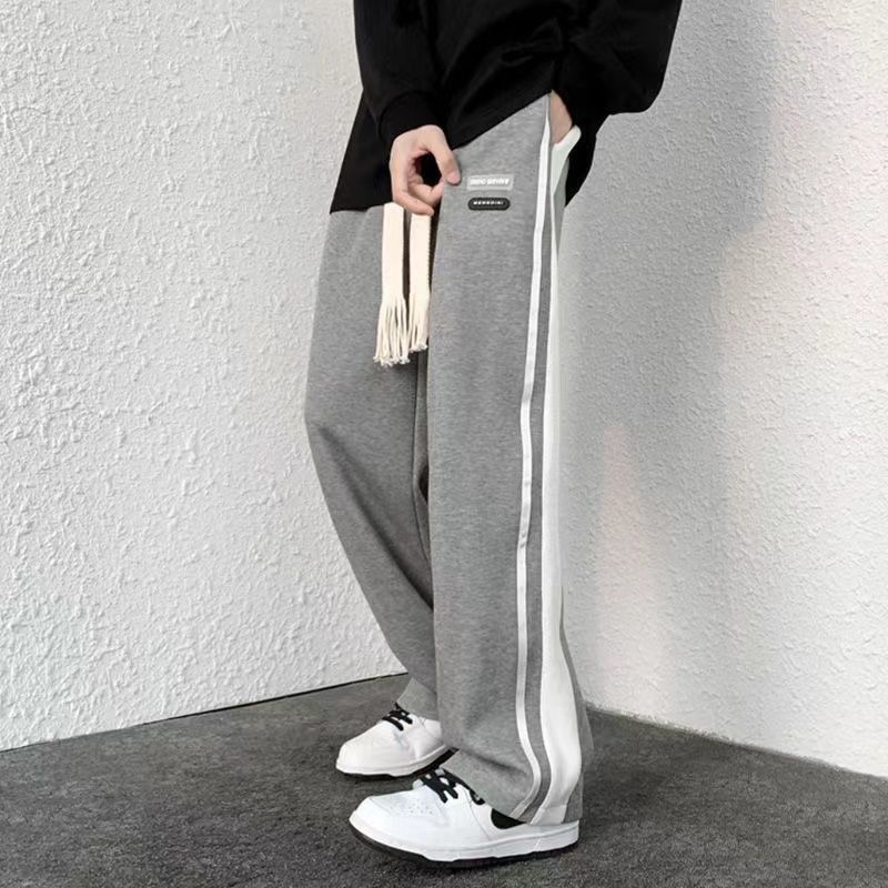 Pants Men's Autumn Thin Section Tide Brand Loose Straight Sports Pants Trendy Wide-leg Sweatpants Workwear Mopping Casual Trousers