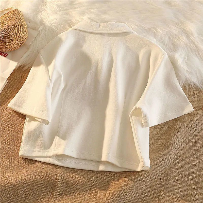 Bear t-shirt women's 2023 new summer polo shirt short-sleeved high waist navel exposed sweet hot girl loose short top ins