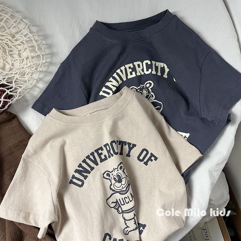 100% cotton children's short-sleeved T-shirt 2022 summer Hong Kong style boys and girls tops baby half-sleeved t Korean version loose trendy