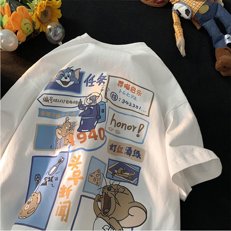 短袖t恤男2023新款潮牌上衣服夏天寬鬆百搭ins潮流休閒半袖體恤衫