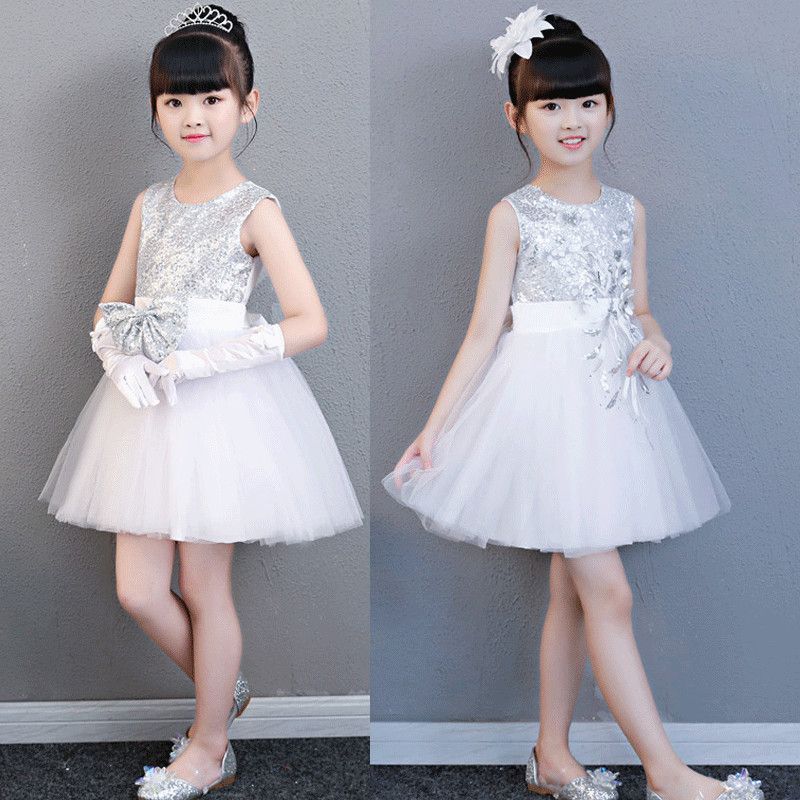 女童礼服公主裙蓬蓬裙夏季小女孩毕业裙子六一儿童节演出服白纱裙
