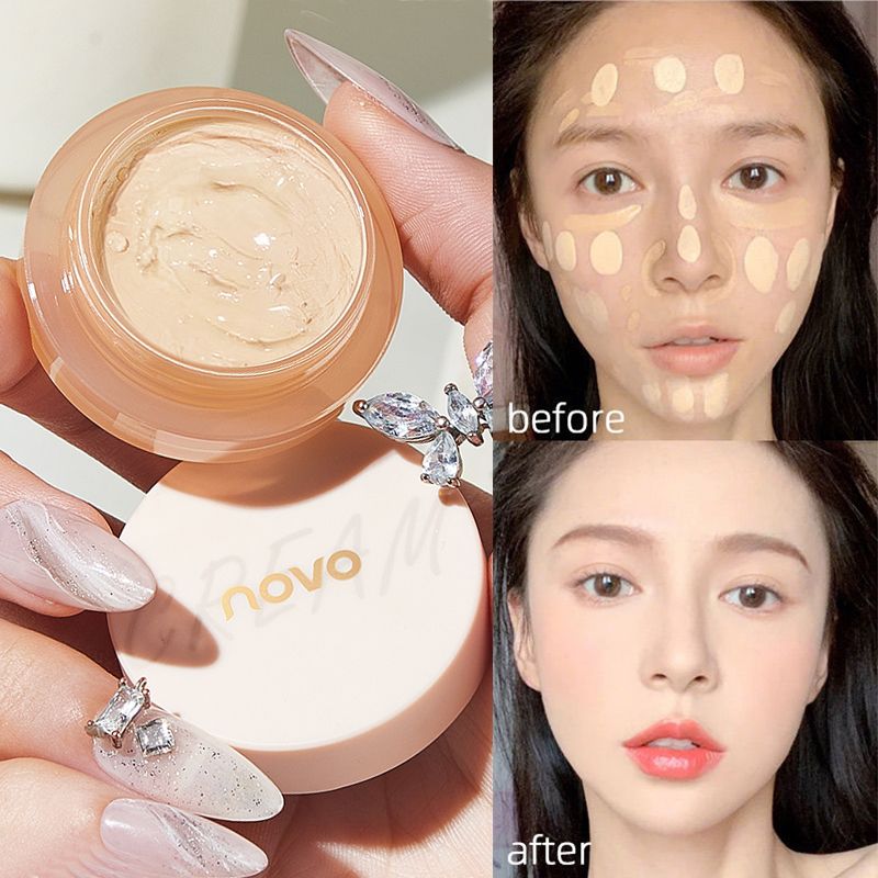 NOVO單色遮瑕膏遮蓋臉部痘印雀斑黑眼圈神器遮暇盤防水不卡粉學生