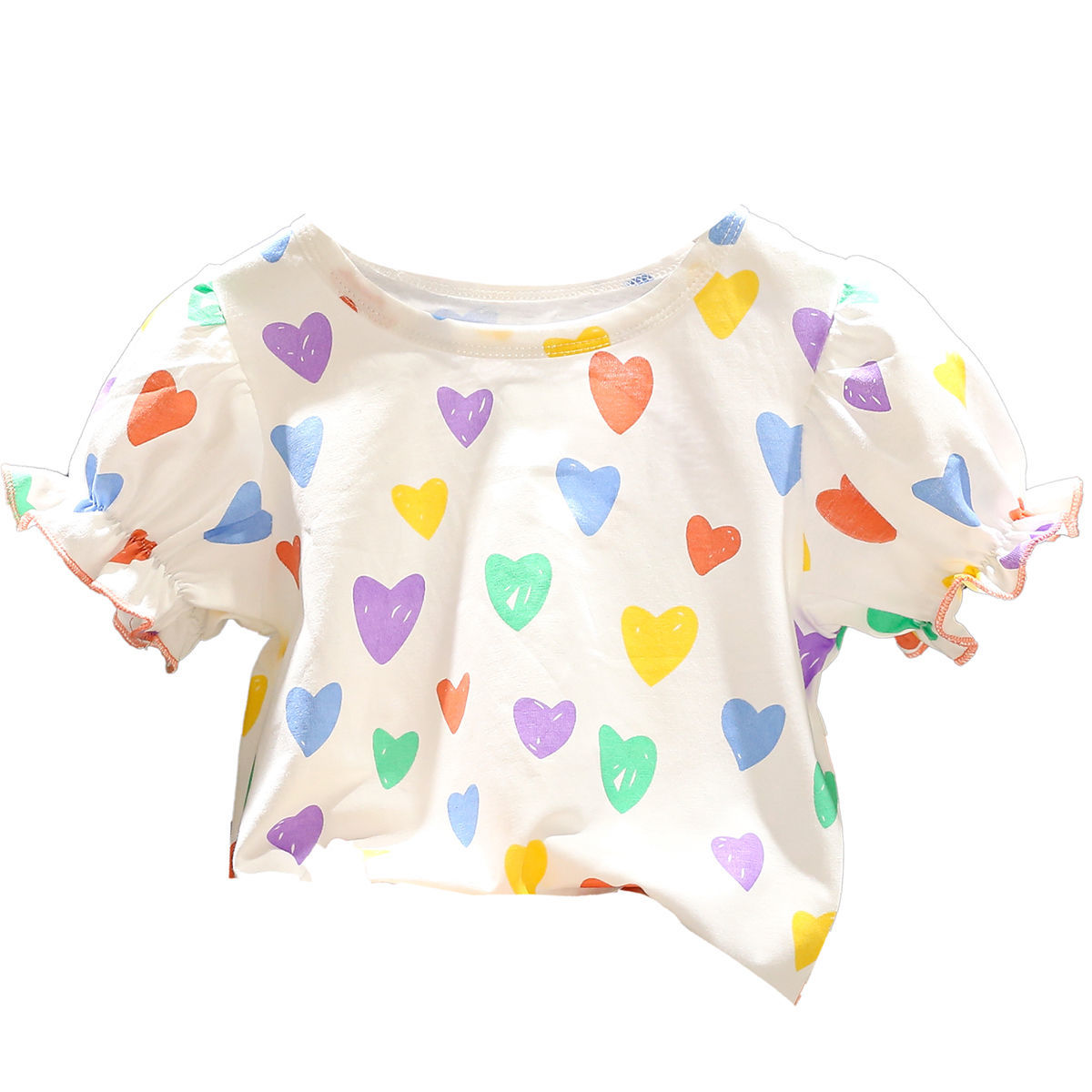 1-5 years old girl baby vitality color love top girl baby summer dress thin section breathable girl skin-friendly cotton T-shirt
