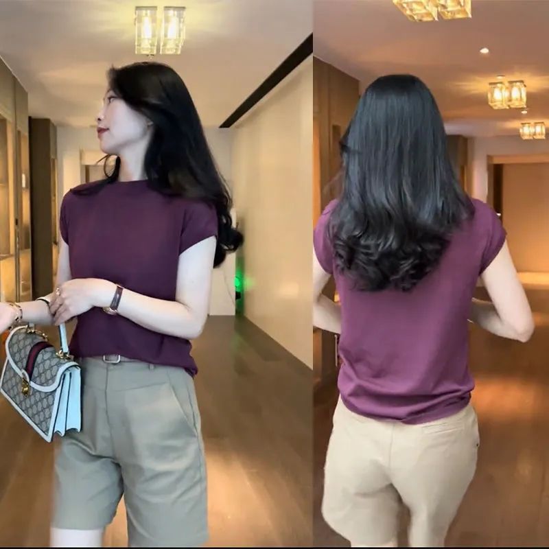 短褲女夏天外穿夏季薄款褲子ins潮百搭冰絲短袖高檔套裝女兩件套