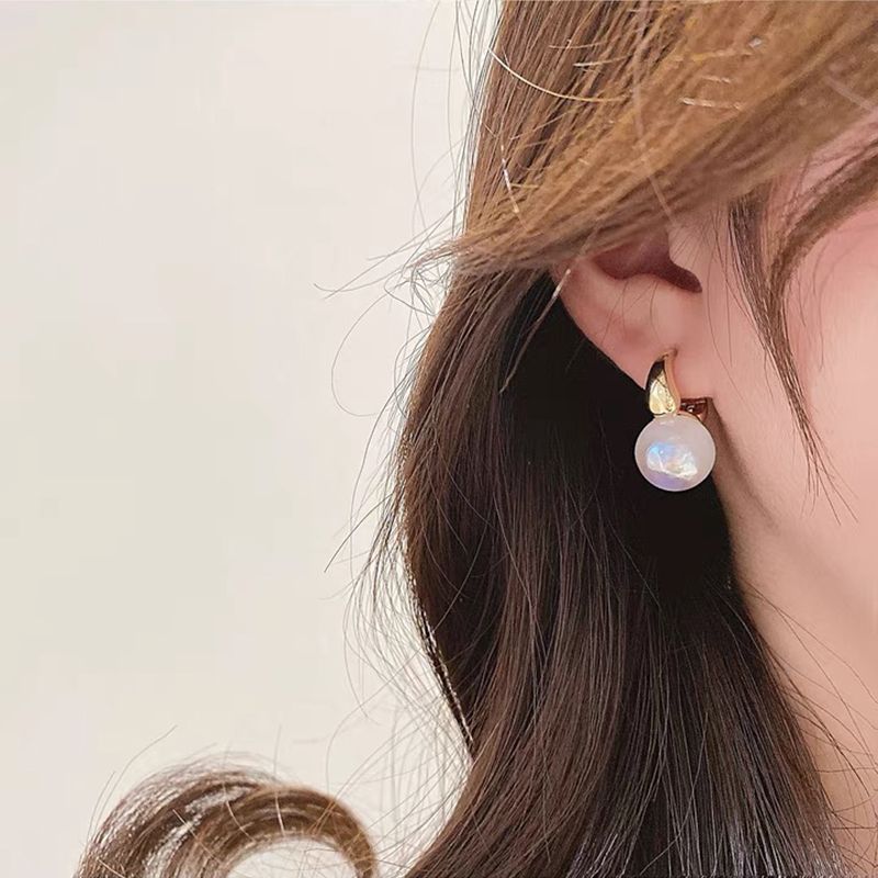 人鱼姬珍珠耳扣法式高级感小众设计气质轻奢耳环新款潮耳饰女