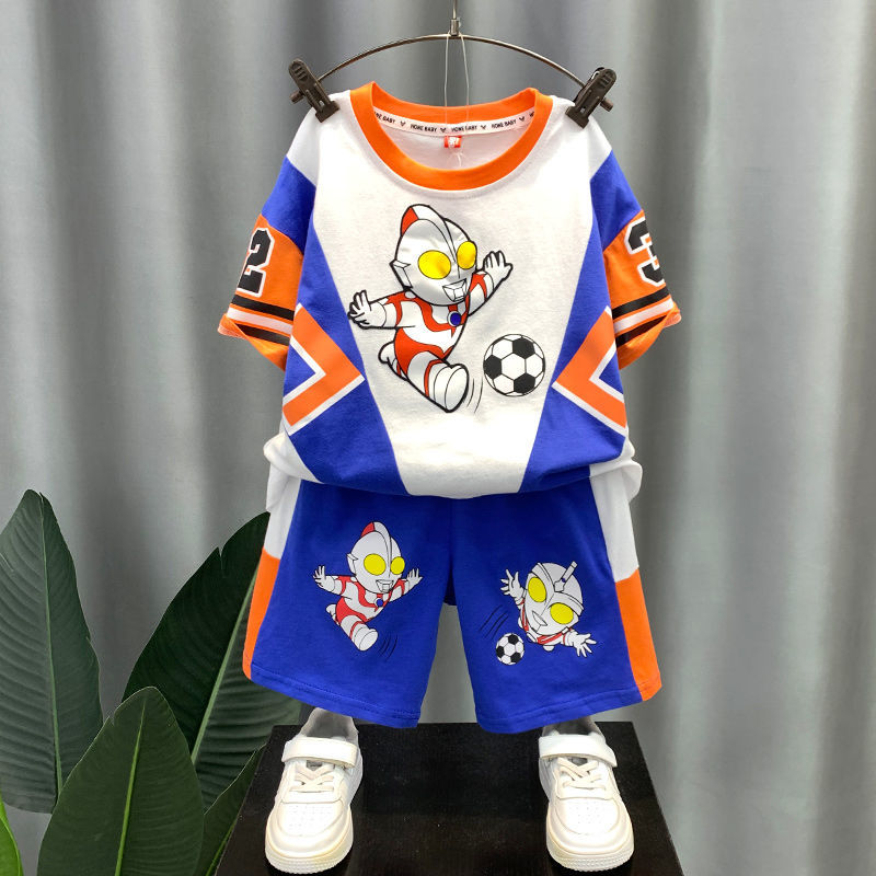 奧特曼衣服男童夏季短袖套裝男寶夏款兩件套兒童裝小男孩酷帥夏裝