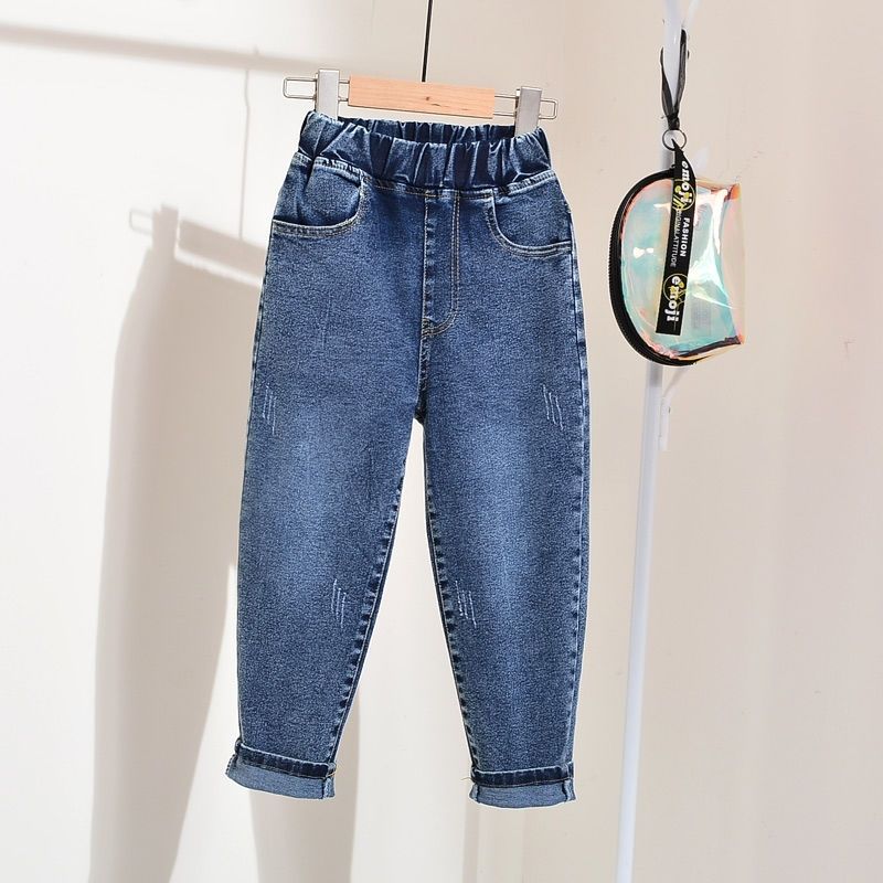 Girls jeans  spring and autumn new children's middle and big children's foreign style spring and autumn loose trousers girls casual pants