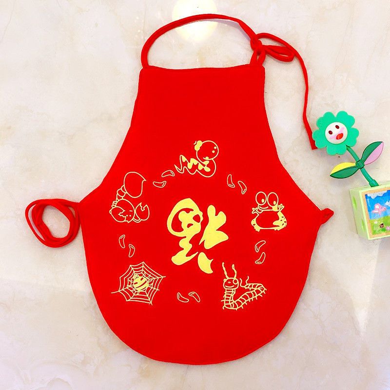 Newborn baby pure cotton apron summer thin section child apron 0-1 years old 2 spring and autumn red baby anti-cold belly circumference