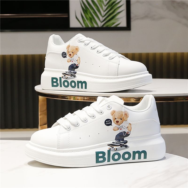 Aogu Lion Deng Little White Board Korean Edition Ins Sko Mode Dame Bomuld_voghion.com