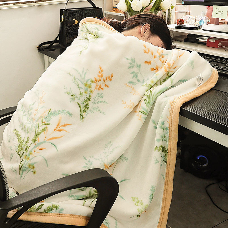 加厚牛奶绒毛毯珊瑚法兰绒沙发小毯子床上用午睡办公室披肩空调毯