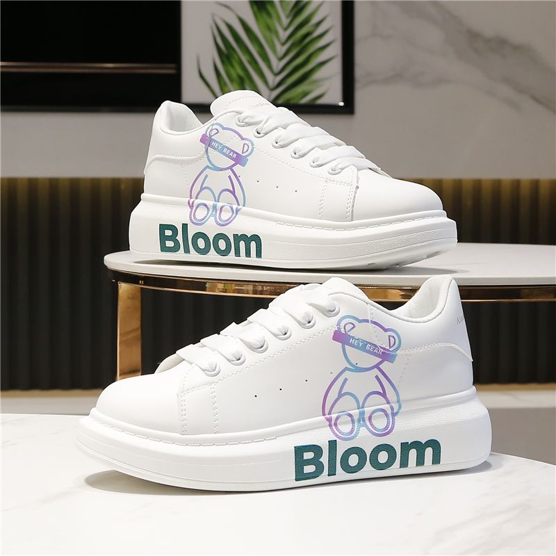 Aogu Lion Deng Little White Board Korean Edition Ins Sko Mode Dame Bomuld_voghion.com