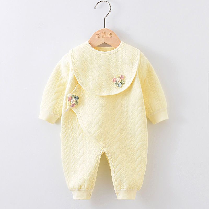 Baby onesie spring and autumn baby boneless class a baby quilted onesie pure cotton butterfly clothing warm suit