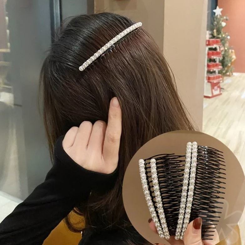 韩国无痕倒大号发梳插梳简约刘海梳发卡防滑女后脑勺碎发发夹发饰