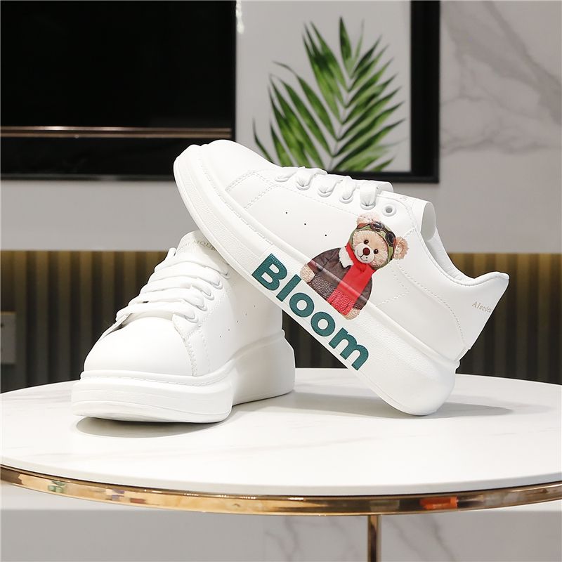 Aogu Lion Deng Little White Board Korean Edition Ins Sko Mode Dame Bomuld_voghion.com