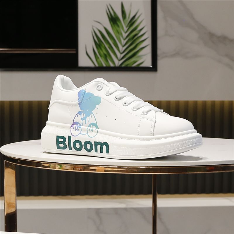 Aogu Lion Deng Little White Board Korean Edition Ins Sko Mode Dame Bomuld_voghion.com