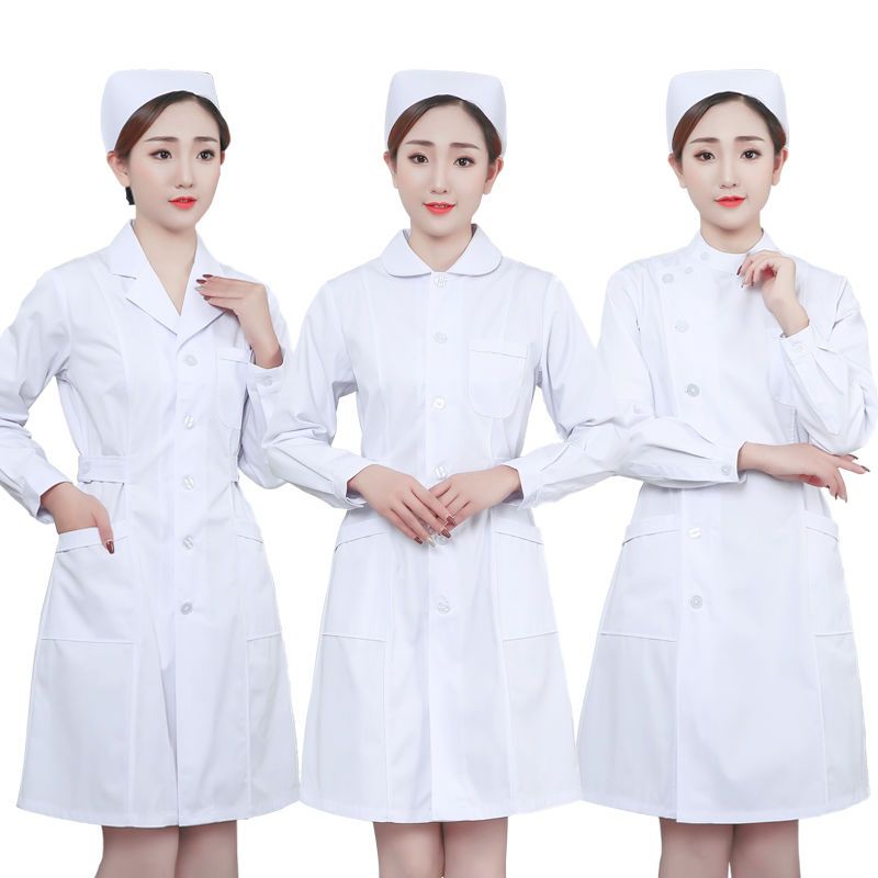 护士服白大褂短袖夏装护士裤燕尾帽美容院药店工作服长袖薄款套装