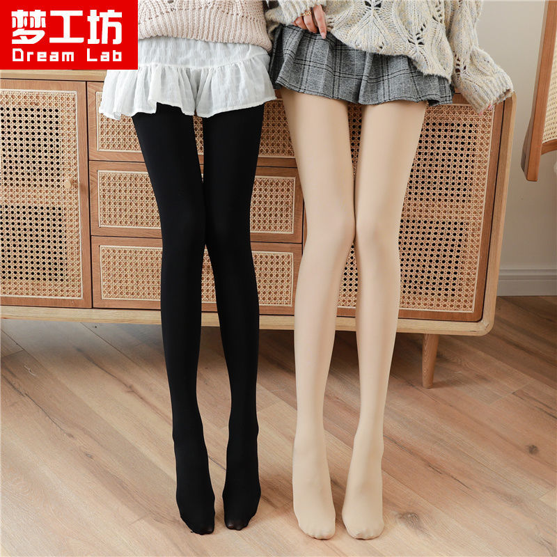 Velvet spring and autumn medium thick large size stockings women's bottoming pantyhose bare legs artifact slimming anti-snagging flesh color