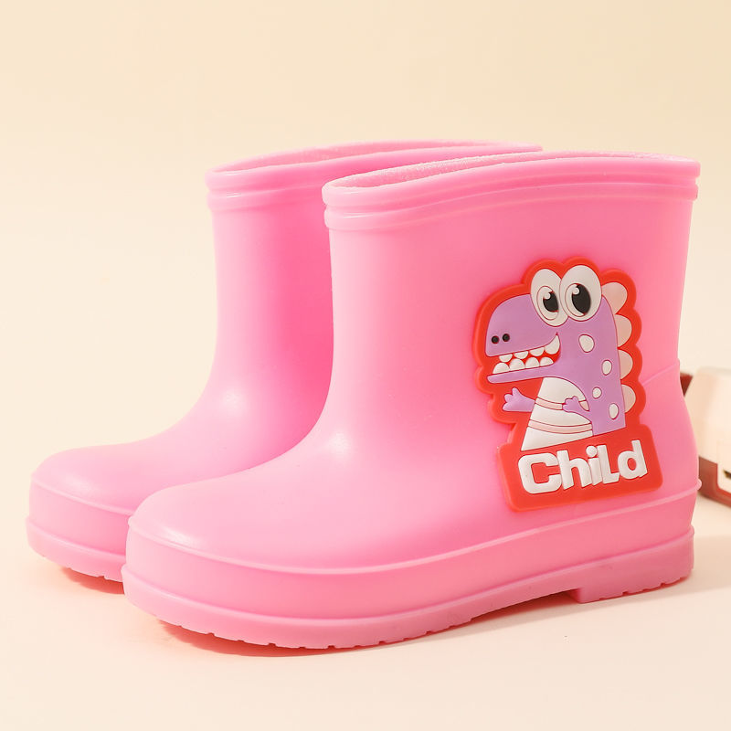 儿童雨鞋男童防水防滑水鞋卡通可爱女童幼儿园宝宝加绒保暖胶雨靴