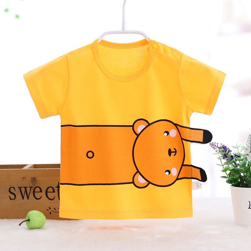 Baby short-sleeved top one-piece newborn baby girl modal clothes summer male treasure summer thin section half-sleeved summer dress