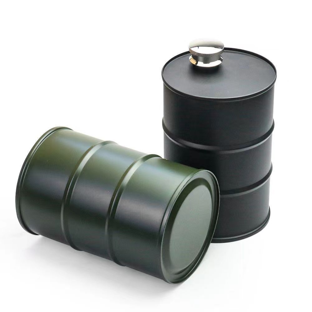 750ml Creative Gasoline Barrel Outdoor 304 Stainless Steel Camping Leak-Proof Mini Water Bottle_voghion.com