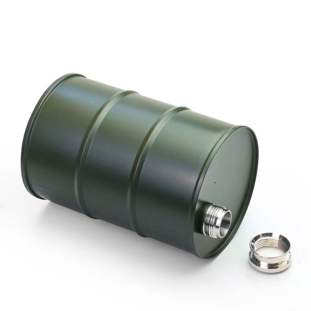 750ml Creative Gasoline Barrel Outdoor 304 Stainless Steel Camping Leak-Proof Mini Water Bottle_voghion.com