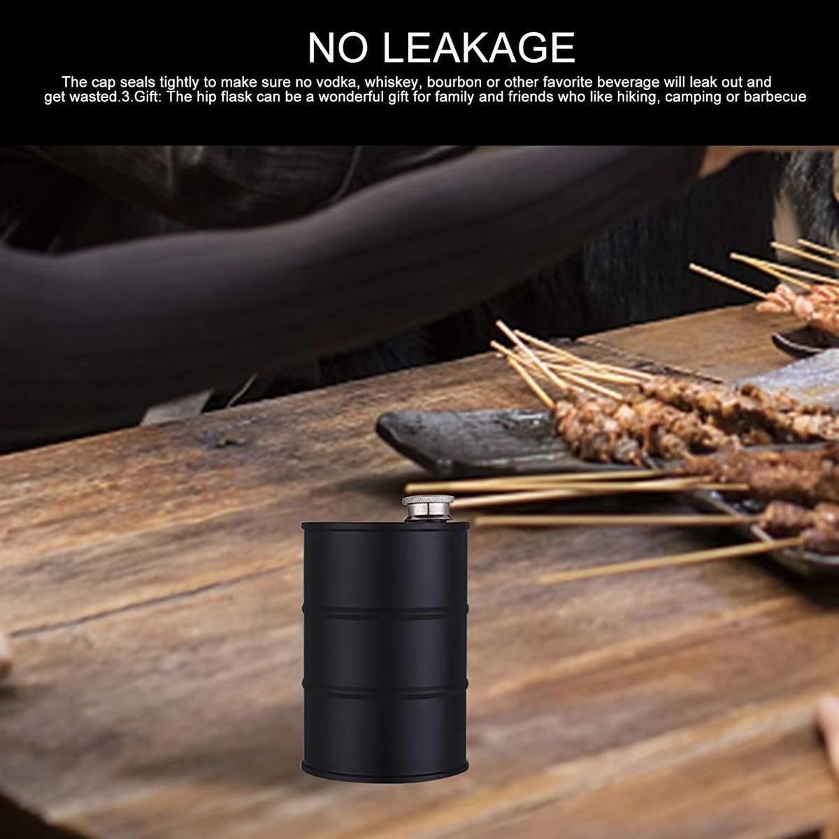 750ml Creative Gasoline Barrel Outdoor 304 Stainless Steel Camping Leak-Proof Mini Water Bottle_voghion.com