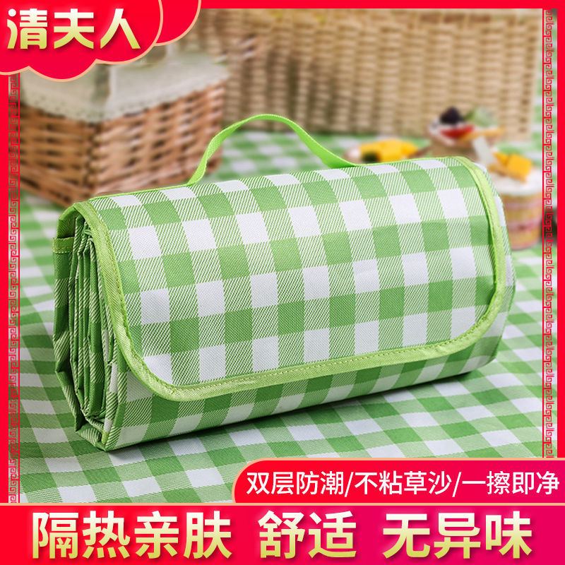 Moisture-proof mat spring outing picnic mat thickened waterproof beach mat outdoor portable picnic cloth camping lawn picnic mat