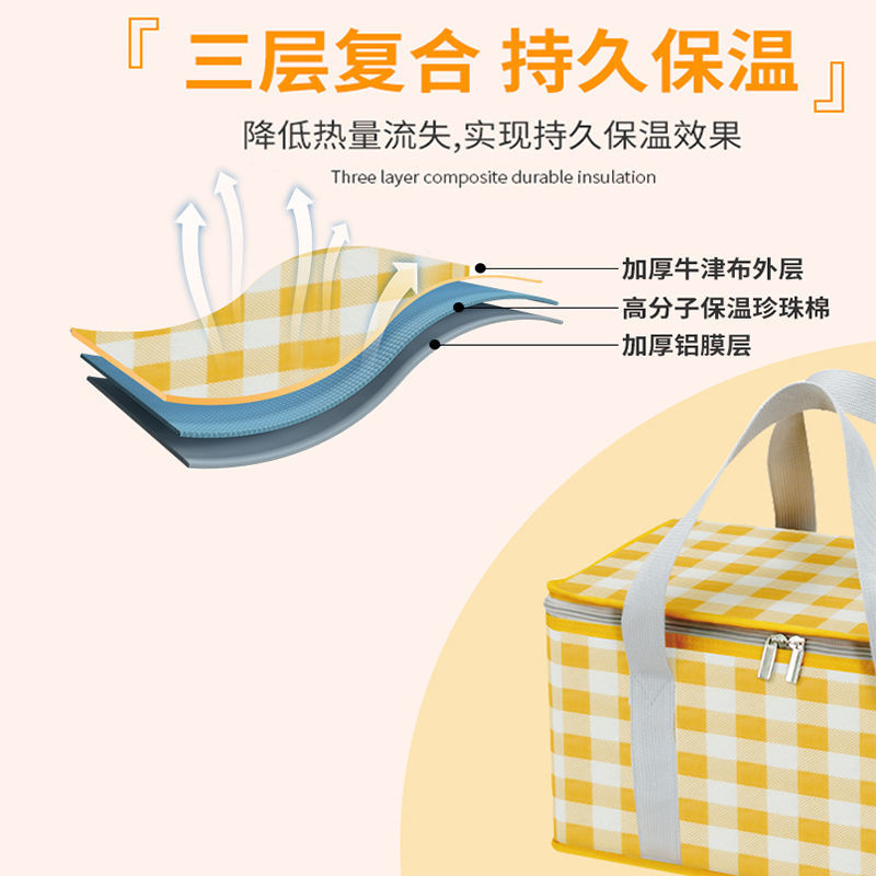 Outdoor picnic basket insulation foldable ins net red thickened picnic storage bag picnic box picnic essential supplies